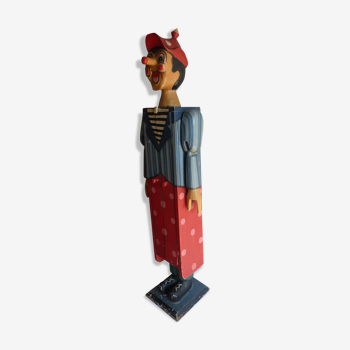 Pinocchio sculpture armoire jouet en bois 100 cm.