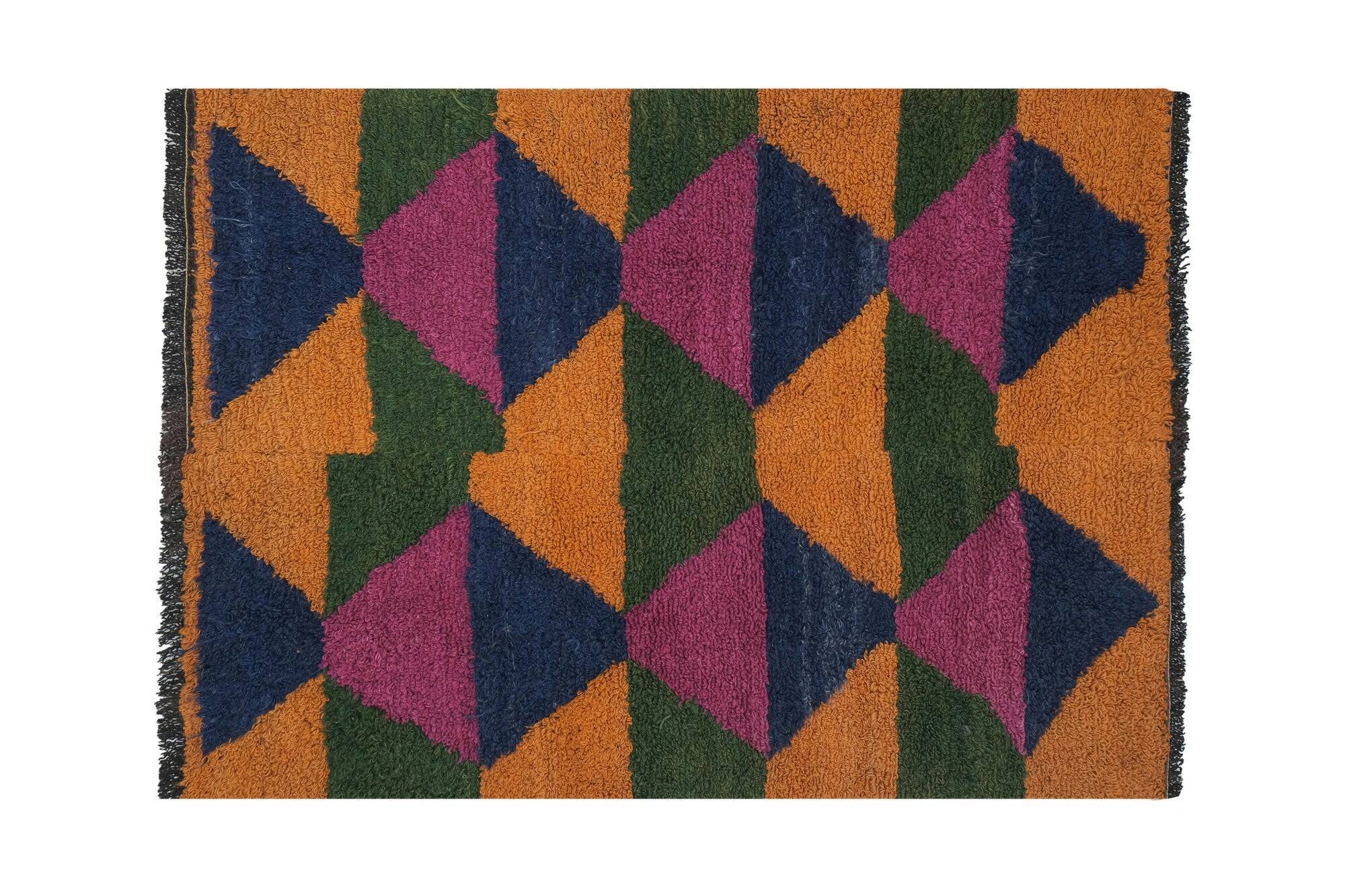 Vintage handmade Turkish rug 108x137 cm