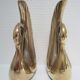 Pair of bookends vintage brass swans
