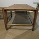 Vintage nesting coffee tables - wood and woven rattan - natural color - 60s