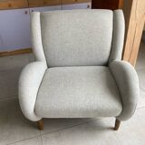 Light Gray Wool Armchair