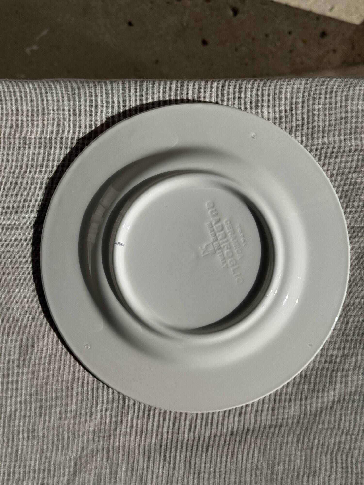 Set of 10 small dessert plates in Italian ceramic Total rim b