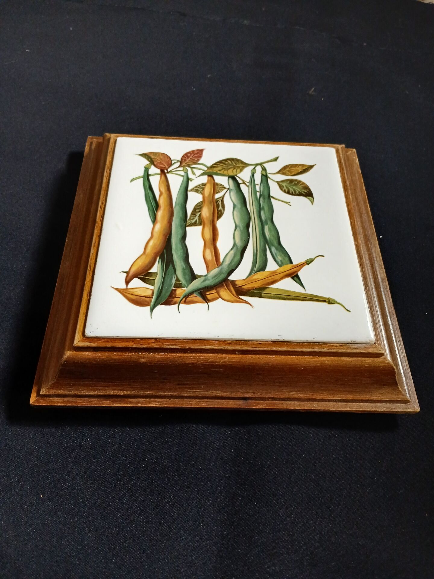 Dessous de plat ancien avec motif botanique