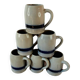 Six real sandstone mugs