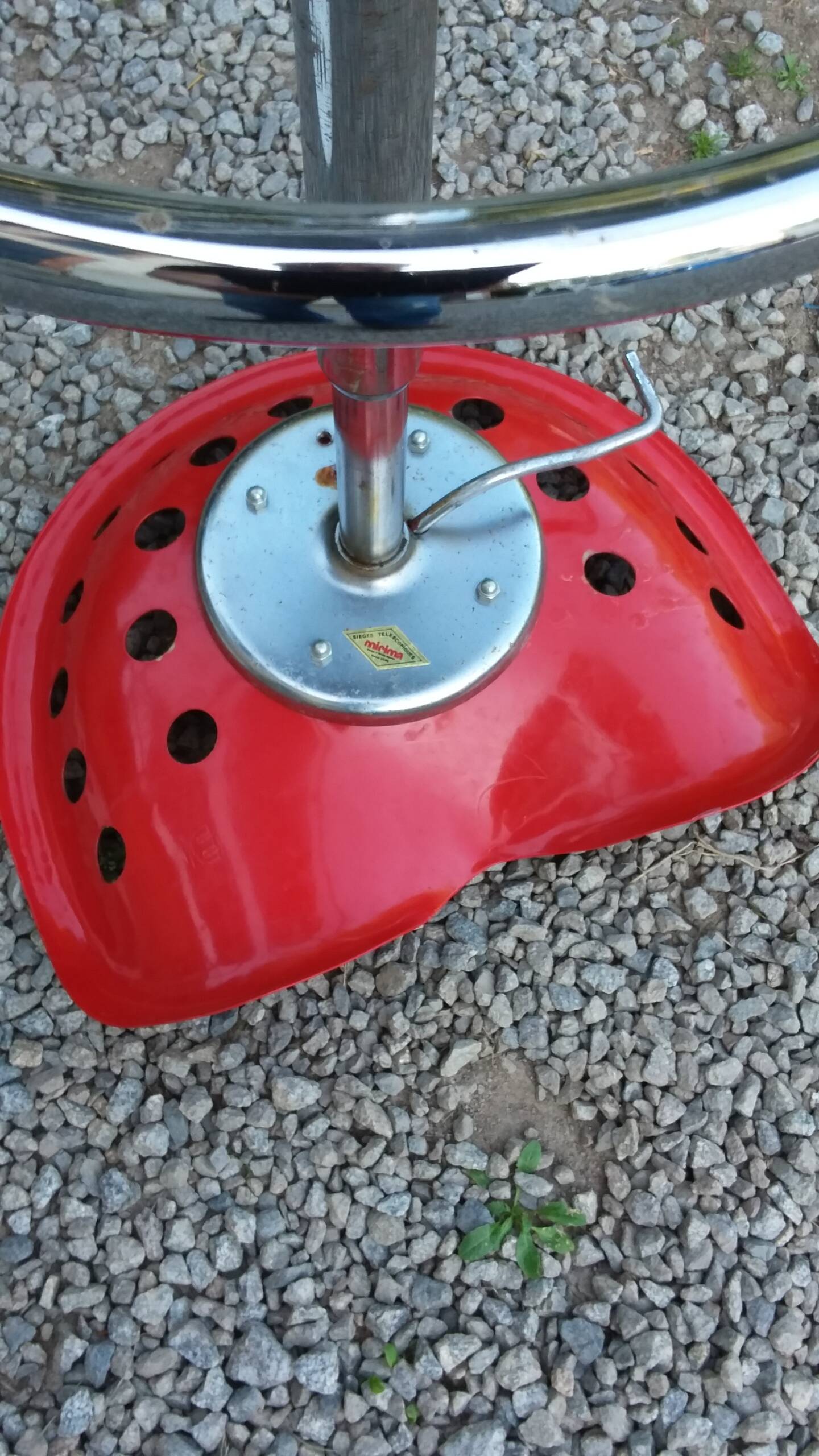 Pair of Etienne Fermigier designer stools, Mirima mower model, publisher