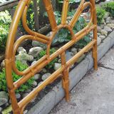Headboard rattan, bamboo and leather vintage