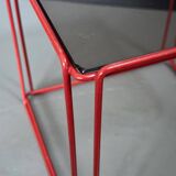 Metal wire and glass cube bedside tables