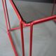 Metal wire and glass cube bedside tables