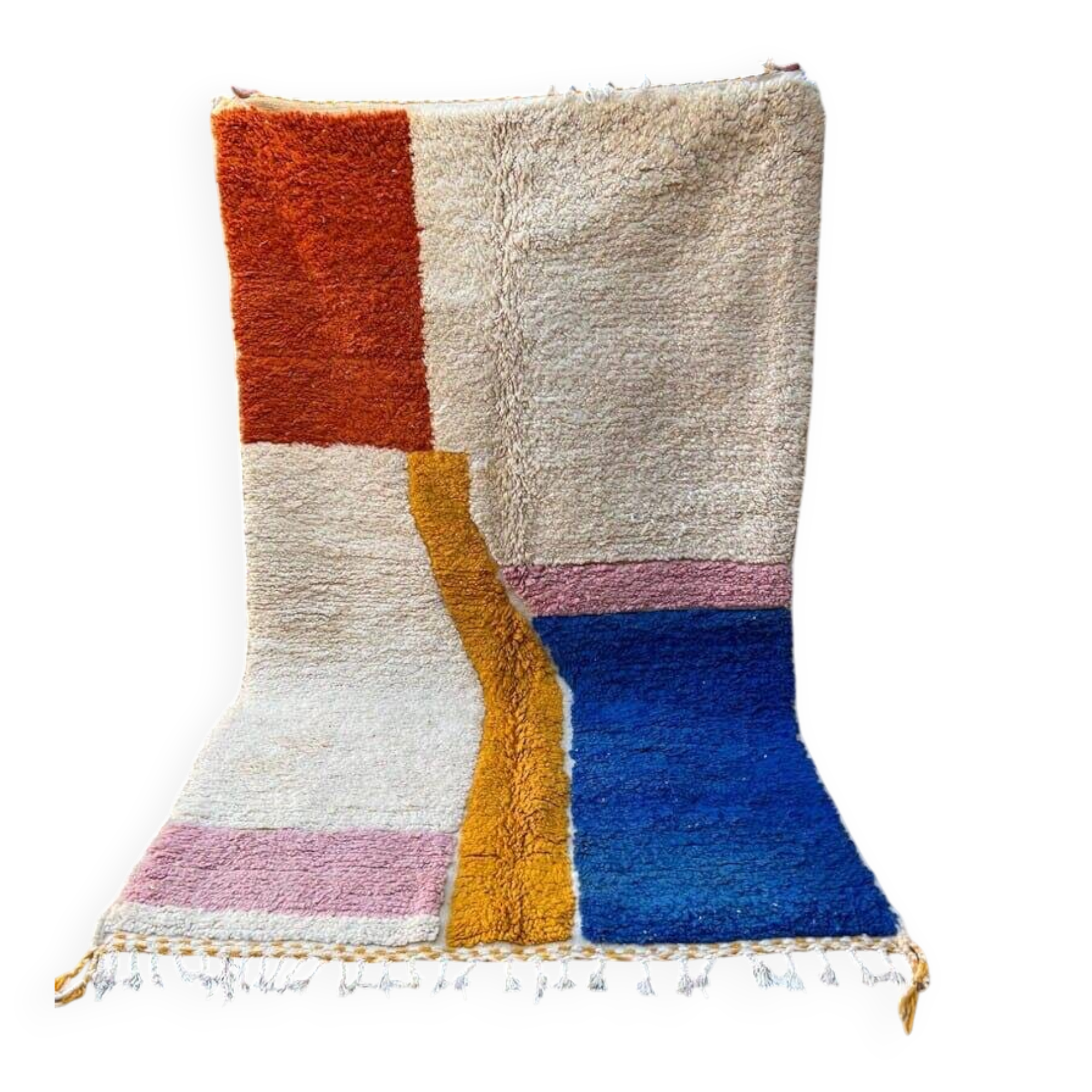 Handmade pure wool rug, size 100 x 200 cm