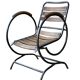 Industrial metal and wood chairs, 1950s style.
