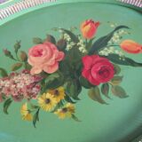 Napoleon III painted metal tray