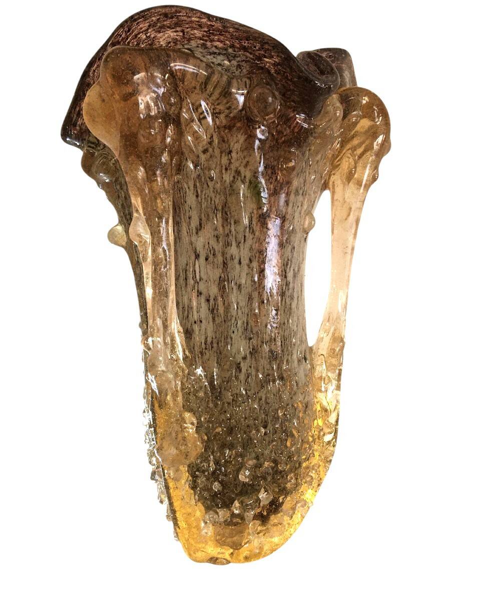 Grand vase en verre soufflé de murano