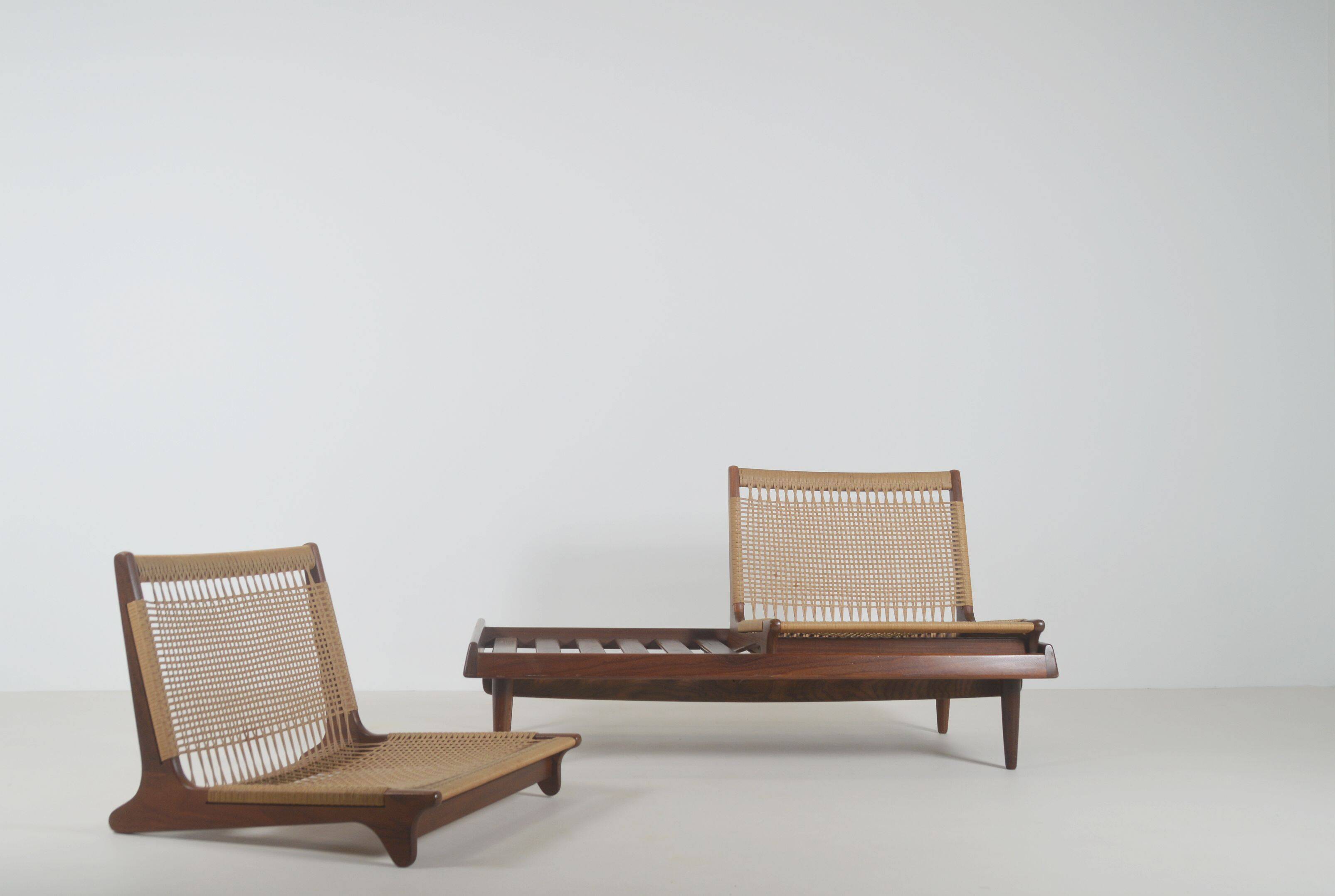 Set of Danish armchairs TV161 designed by Hans Olsen for Bramin, 1950s