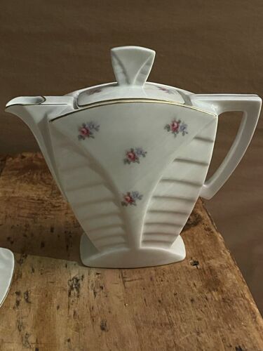 Art deco moritz zdekauer czechoslovakia porcelain teapot 1921/1939