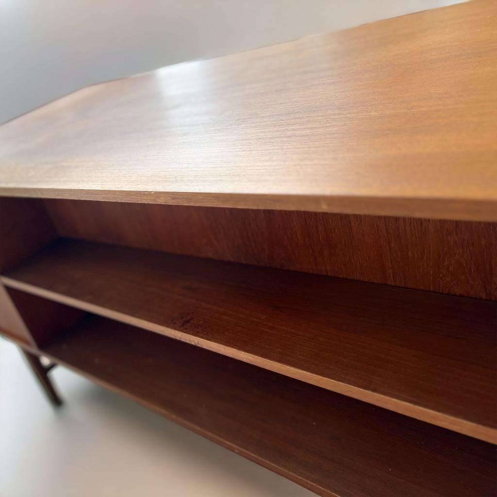 Vintage teak desk: double sided