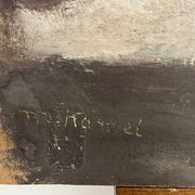 Huile sur panneau nature morte bouquet signée début XXème