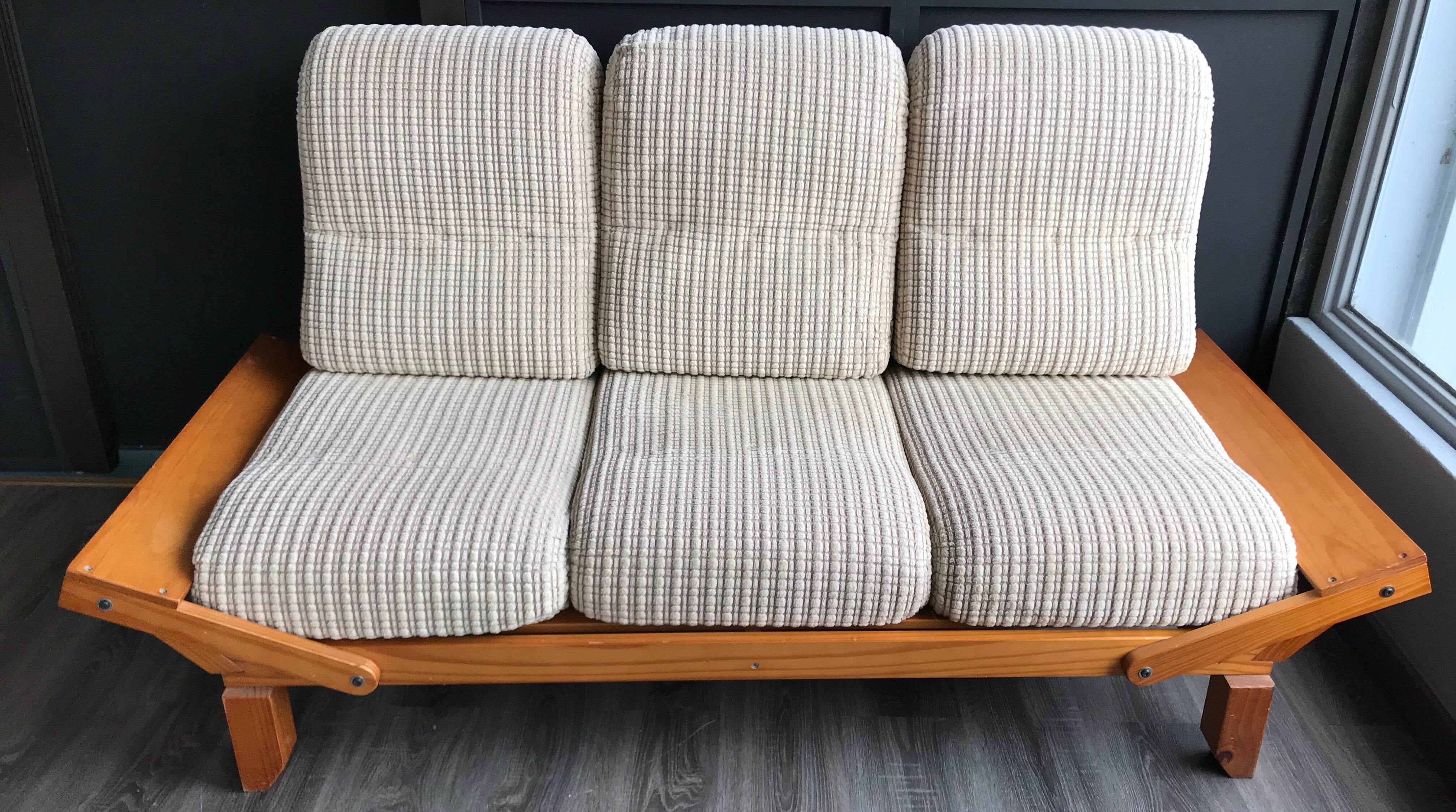 Sofa day bed vintage light wood