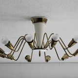 Antique 12-light Sputnik spider pendant lamp from the 60s