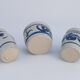 Vases en grès avec motif floral bleu cobalt de Westerwald, Allemagne, ensemble de 3