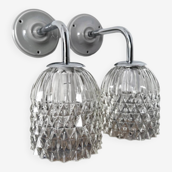 Pair of vintage chrome wall lights