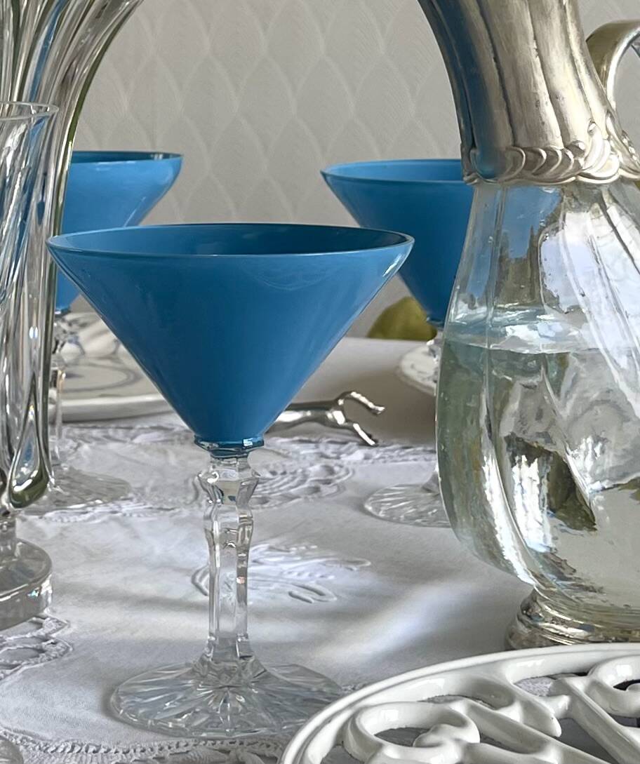 6 crystal cocktail glasses