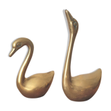 Couple of brass swans