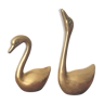 Couple of brass swans