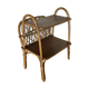 Side table with rattan magazines rack