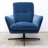 Fauteuil pivotant SITS Amy en tissu bleu