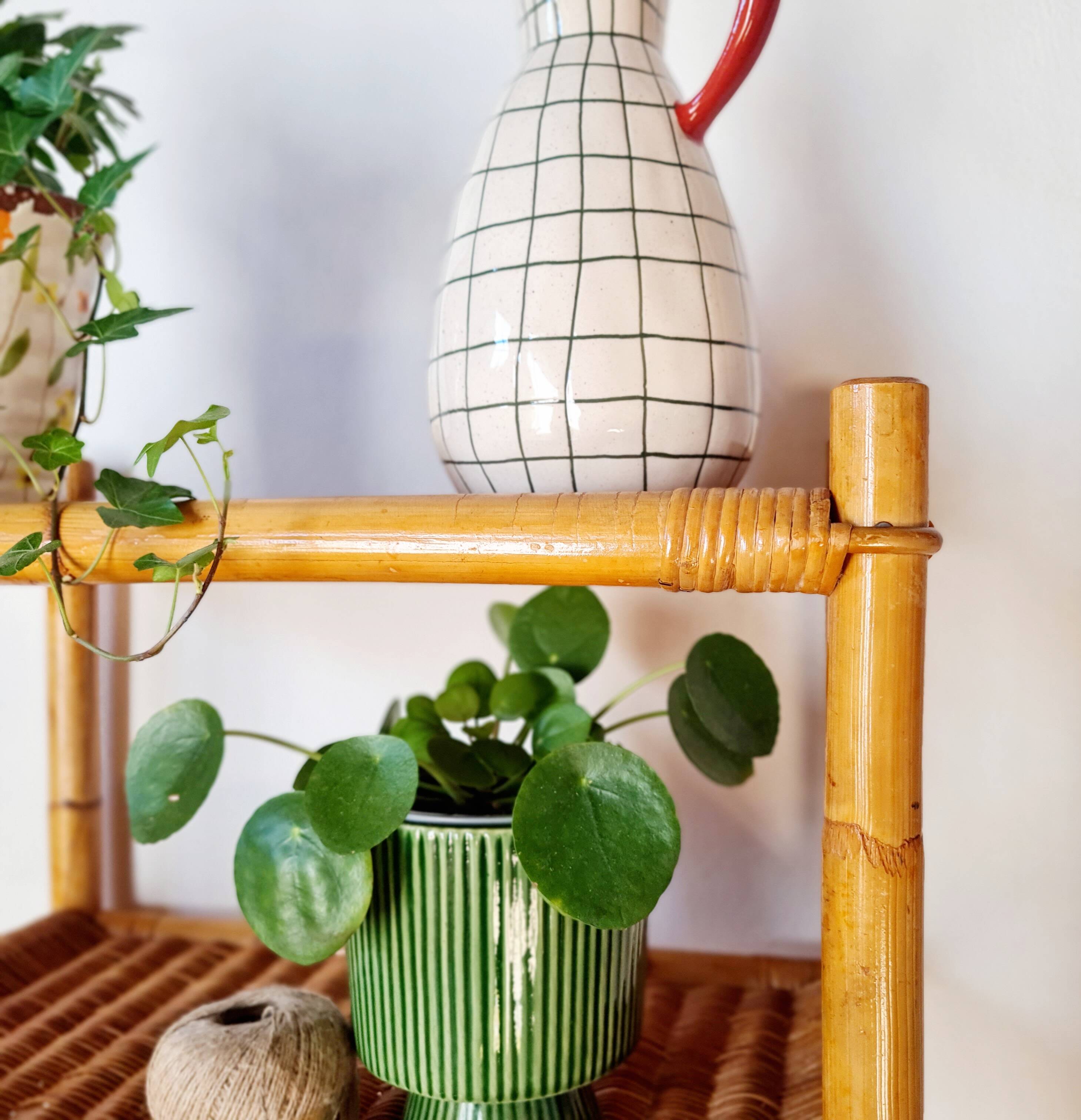 Vintage rattan shelf - bookcase
