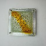 Murano Mazzega orange wall light, ice cube effect, Italy, 1970