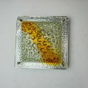 Murano Mazzega orange wall light, ice cube effect, Italy, 1970