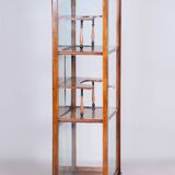 Restored Biedermeier Display Cabinet, Walnut, Polish, Spruce, Czech, 1830s
