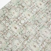 3x9 Shades Of Light Green & Black Vintage Runner Rug, 81x275Cm