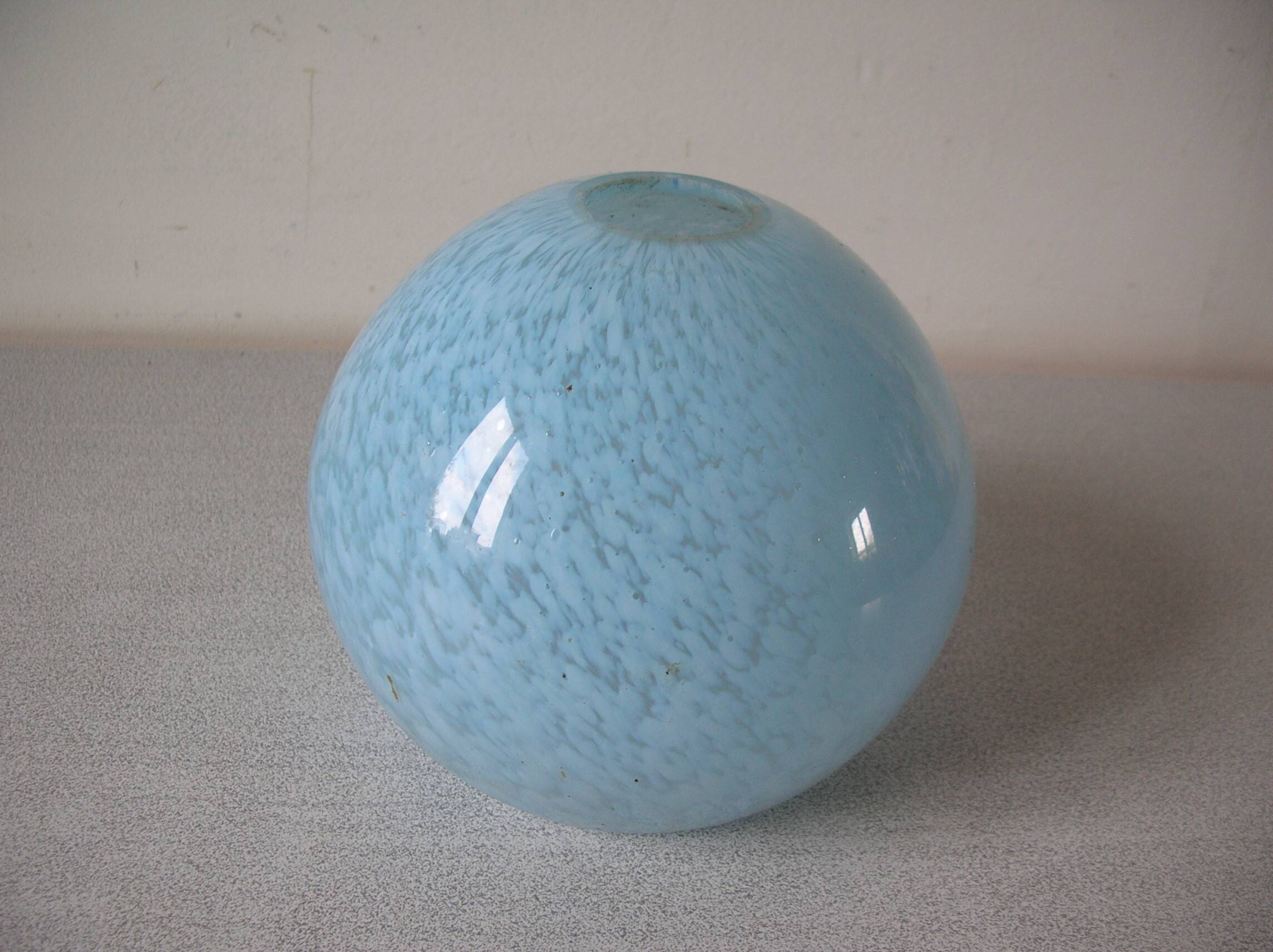 Old globe lampshade in speckled blue glass bedside lamp chandelier 10 cm 07