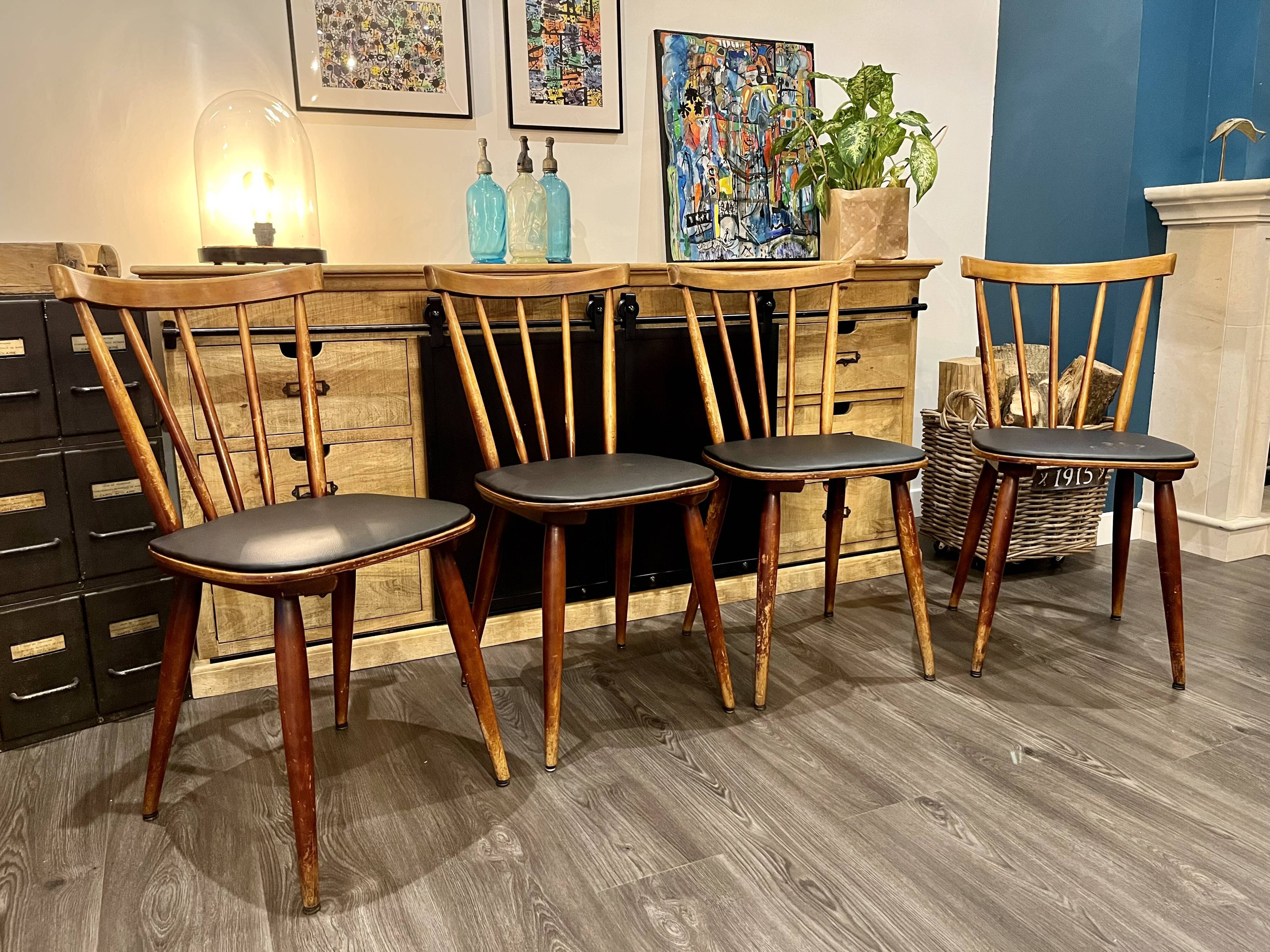 Série de 4 chaises bistrot