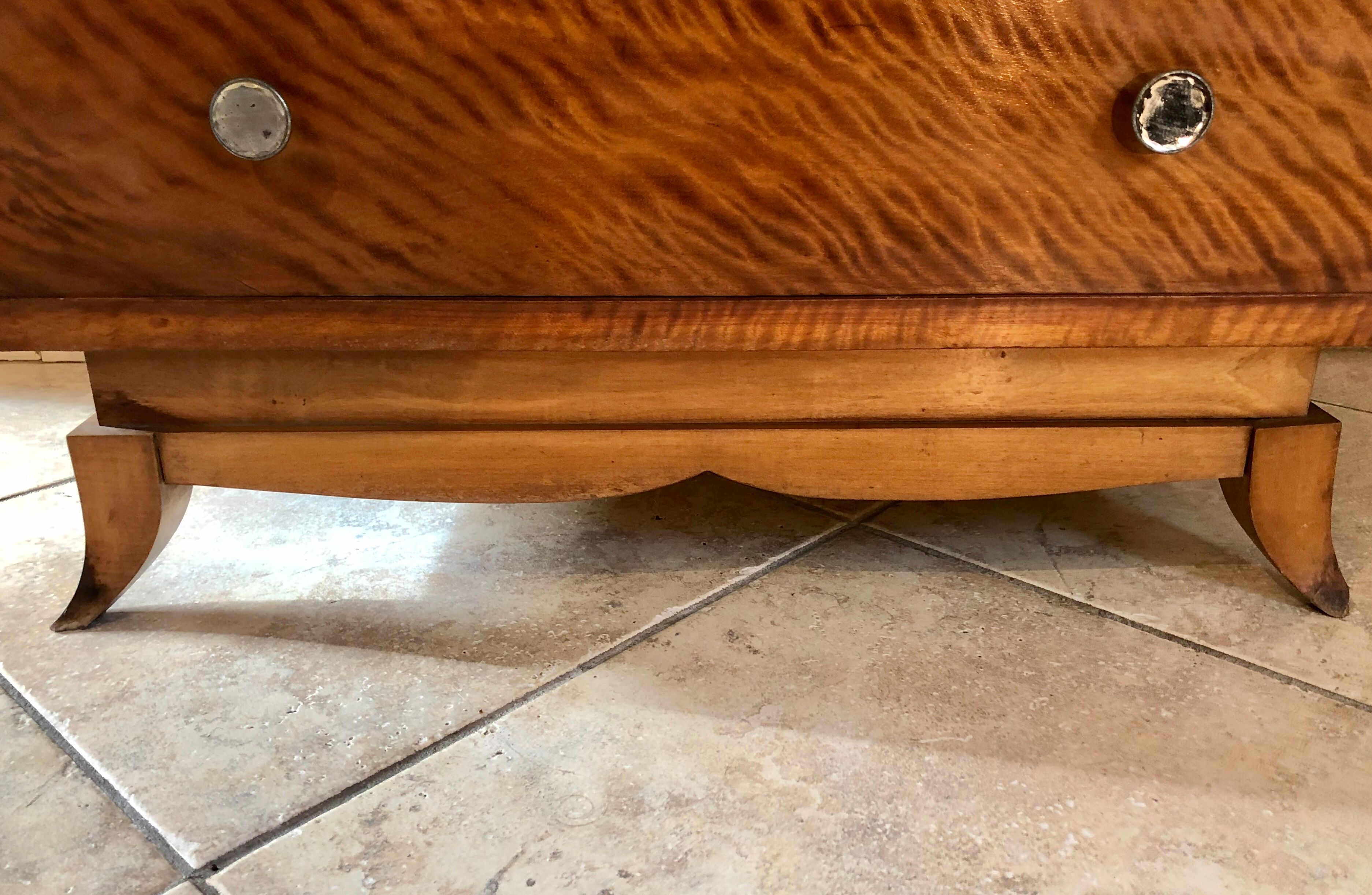 Storage unit art deco style in burled satinwood