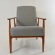 Fauteuil Fox pieds de poule bleu