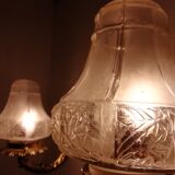 Brass and glass "art deco" wall light 1940