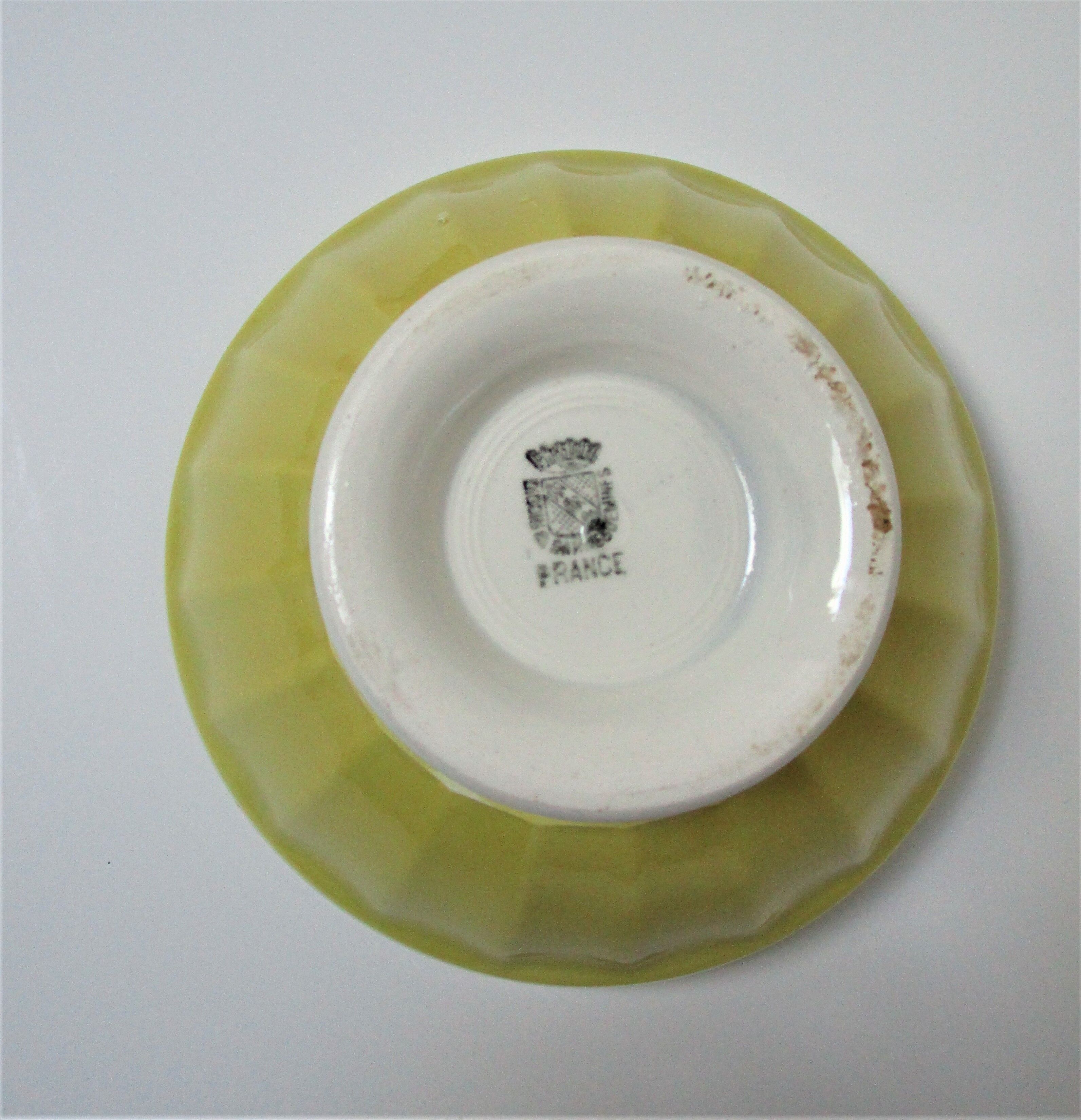 Four bowls Digoin Sarreguemines old pastel tones