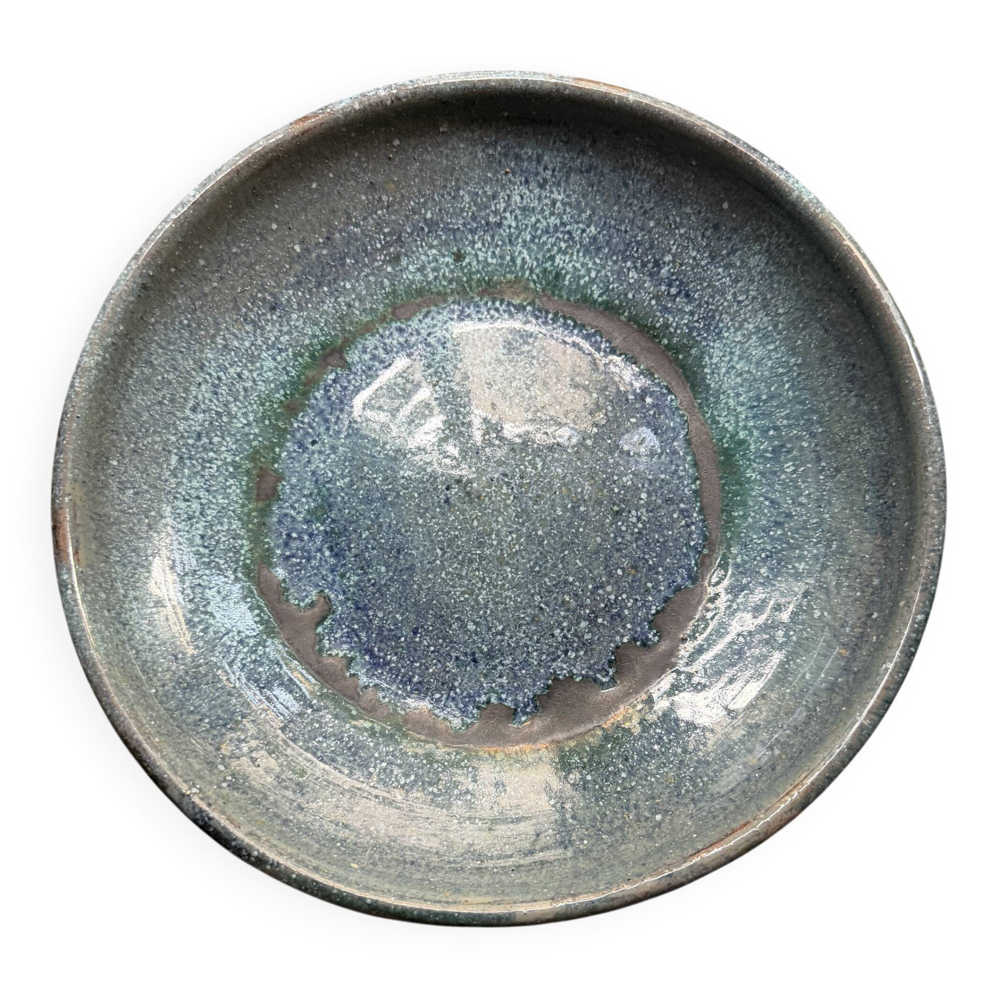 Stoneware plate signed J. Brisy