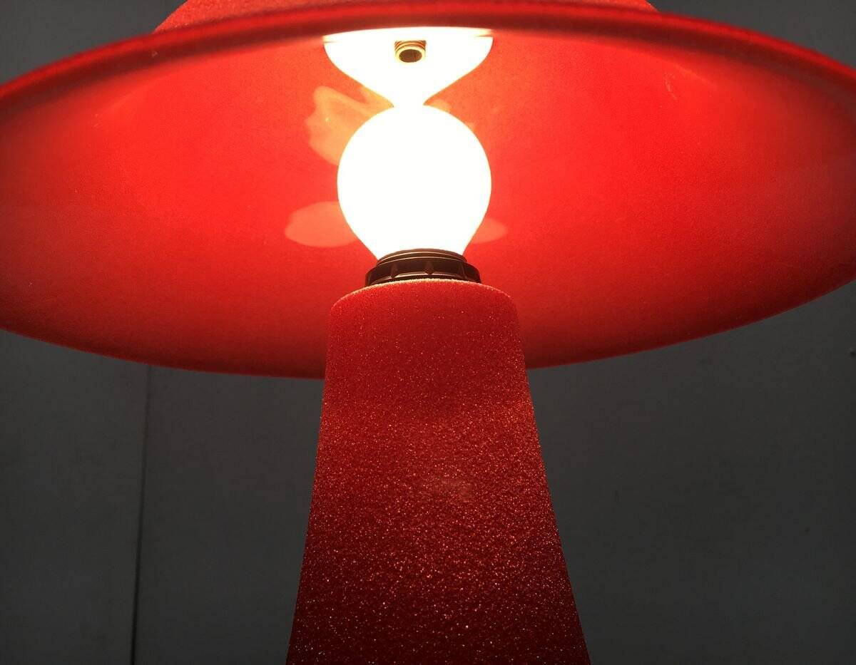 Vintage glass mushroom table lamp