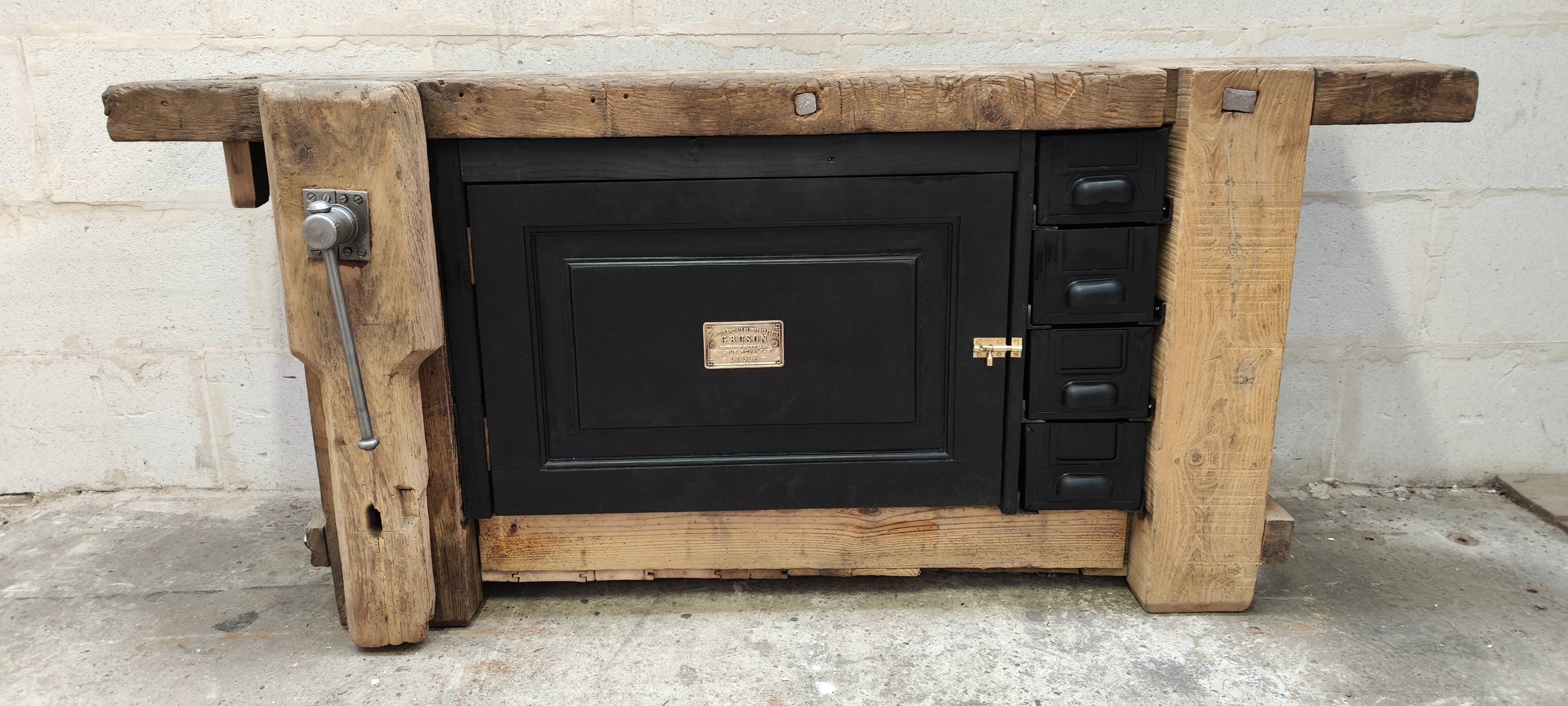Lille workshop workbench, one door and four drawers