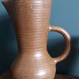 Cider or orangeade service Digoin, jug and stoneware glasses.