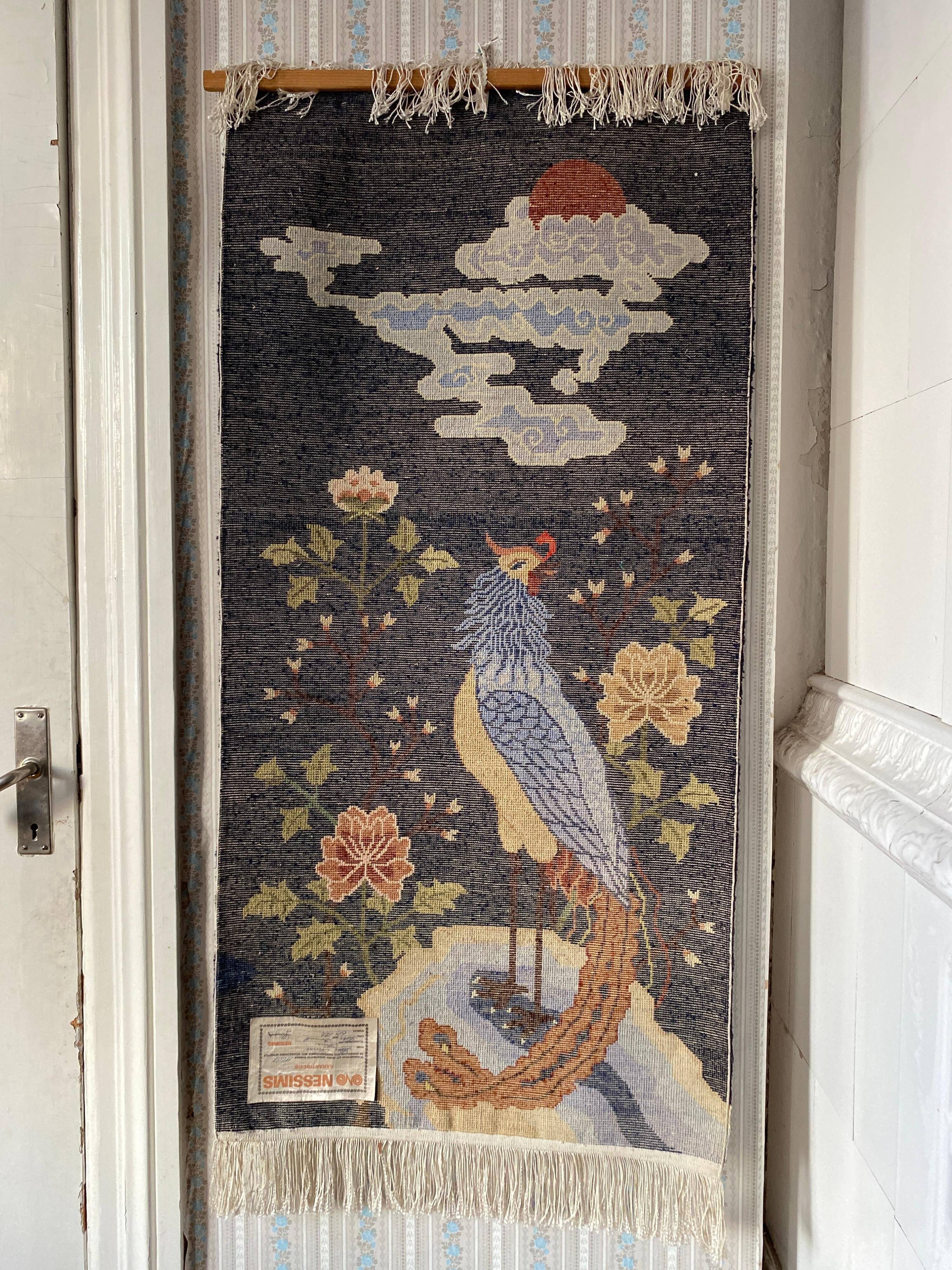 Art Deco Chinese Handmade Silk Bautou Tapestry Rug, Early 20th Century