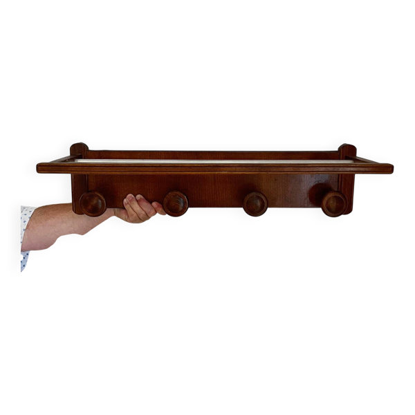 Porte manteau mural et porte chapeau en bois , 1960/70