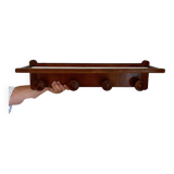 Wooden wall-mounted coat rack and hat rack, 1960/70