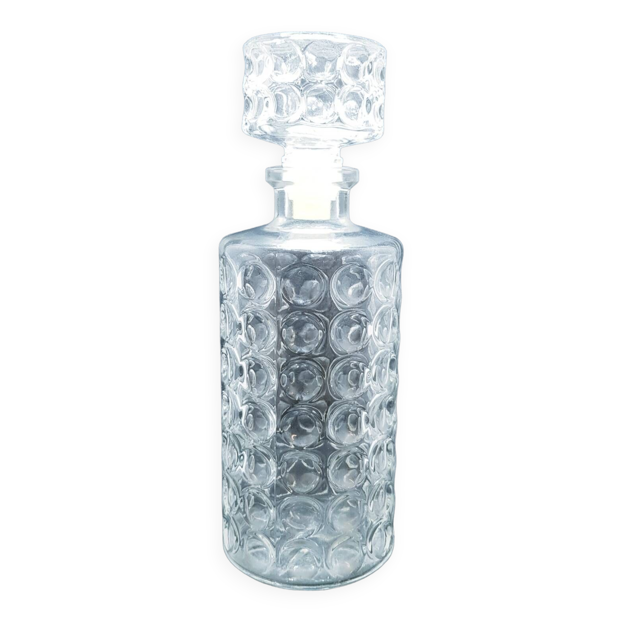 Carafe sphérique en verre taillé