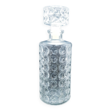 Carafe sphérique en verre taillé