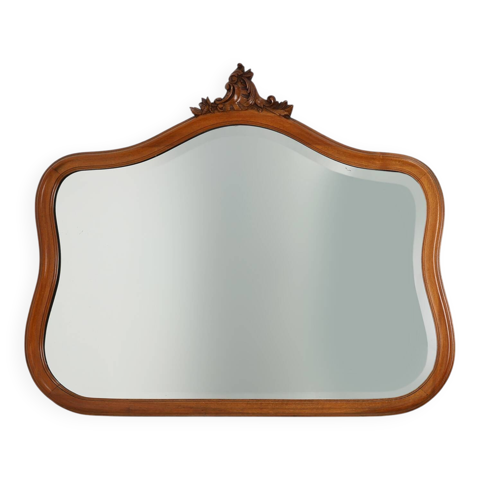 Miroir belge en chêne sculpté de style Louis XV du XXe siècle